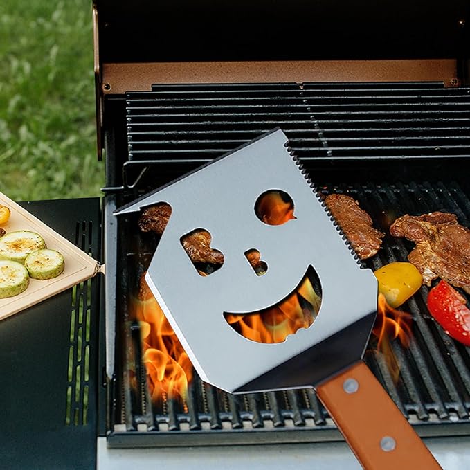 BBQ Gift for Men Dad Husband Fathers Day Birthday Gifts 7 in 1 Grill Spatula Fun BBQ Accessories Funny Grill Spatula for Outdoor Cooking Outdoor Cooking Camping Multifunctional Tool