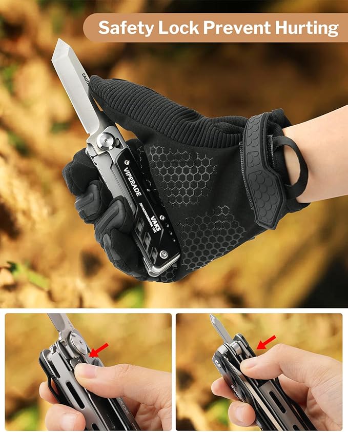 VIPERADE VAK5 Folding Knife with Scissors Pocket Multitool Knife with Belt Clip Prefect for Survival Housework Hunting Camping and Everyday Use (VAK5)