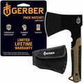 Gerber Gear Pack Hatchet - 3.5 Steel Blade Axe with Full Tang - Survival Bushcraft and Camping Gear - with Mountable Nylon Sheath - Brown