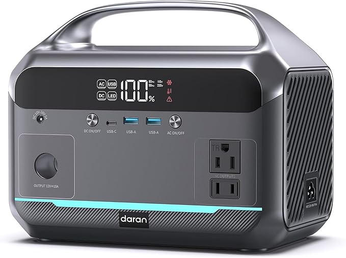 Portable Power Station 600W Surge 288Wh (90000mAh) Solar Generator LiFeP04 Battery with 300W AC Outlets Power Bank for Outdoor Camping CPAP Traveling Home &amp Emergency