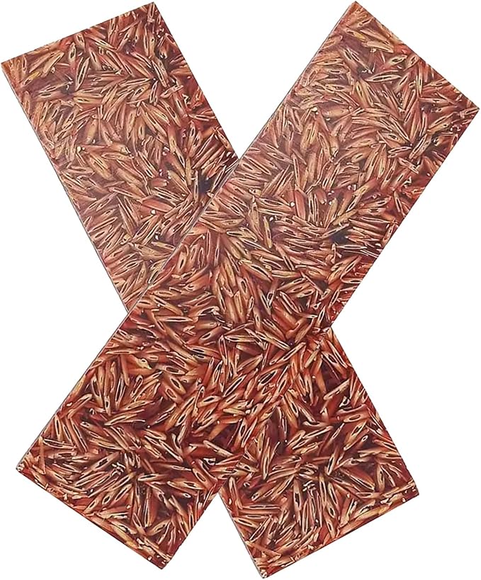 DIY Knife Handle Blank Material 2pcs Grain Shell Resin Carved Decorative Board(Red135x40x8mm)