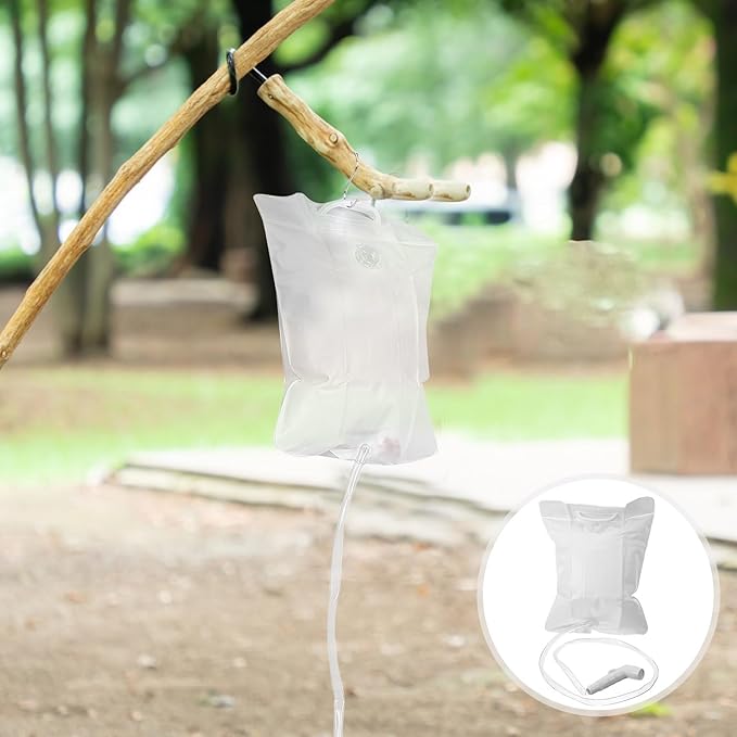 Portable Camping Shower Bag 10l Outdoor Camp Shower Water Storage Pouch with White Handle for Hiking and Backpacking