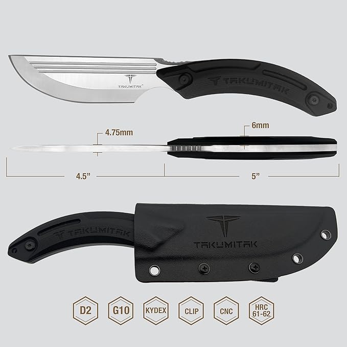 Tactical Knife Hunting Knife Survival Knife D2 Straight Back Blade G10 Handle Kydex Sheath Molle Clip Fixed Blade Knives Camping Accessories Camping Gear Survival Kit Survival Gear And Equipment Tacti