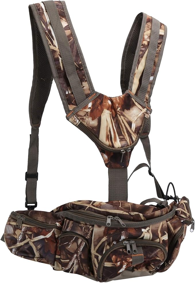 Pilipane Outdoor Hiking Backpack Waist Bag with Bottle Holder Camping Shoulder Bag Water Bottle Pack Ergonomic Lightweight Design for Sports Hiking Outdoor Activities Reed Flannel