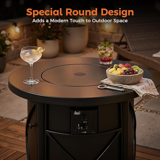 BALI OUTDOORS 50000 BTU Propane Fire Pit for Outdoor 30 in Fire Pit Table Outdoor Round Firepits for Outside Backyard Patio