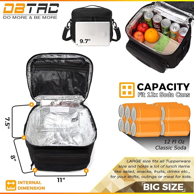 DBTAC Tactical Large Shoulder Chest Pack with Sling + Tactical Lunch Bag (Black)