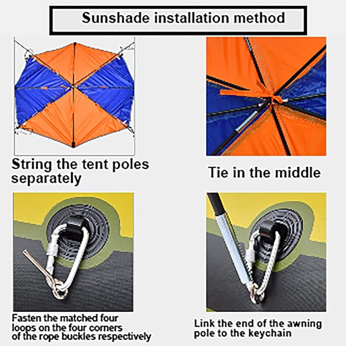 RiToEasysports 2‑4 Persons Kayak Awning CanopyBoat Sun Shade Shelter Sailboat Awning Cover for Camping Fishing