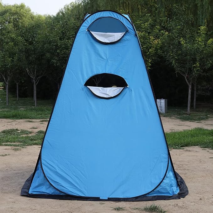 1-2 Person Portable Pop Up Shower Privacy Shelter Tents with 3 Windows Waterproof Anti-UV Picnic Camping Fishing Shelter Tent Outdoor Dressing Room Beach Isolation Sun Shelter (Camouflage)