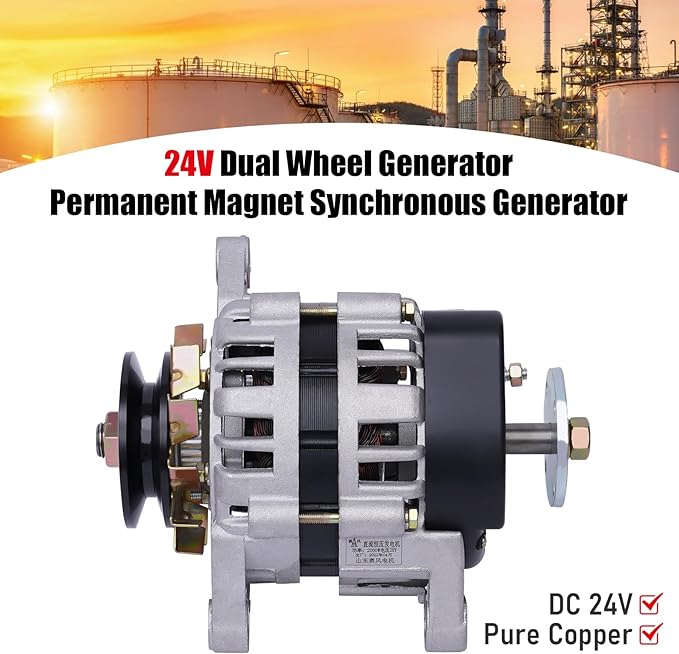 2000W Permanent Magnet Generator DC Brushless Double Wheel Generator Agriculture (24V/ Double Wheel)