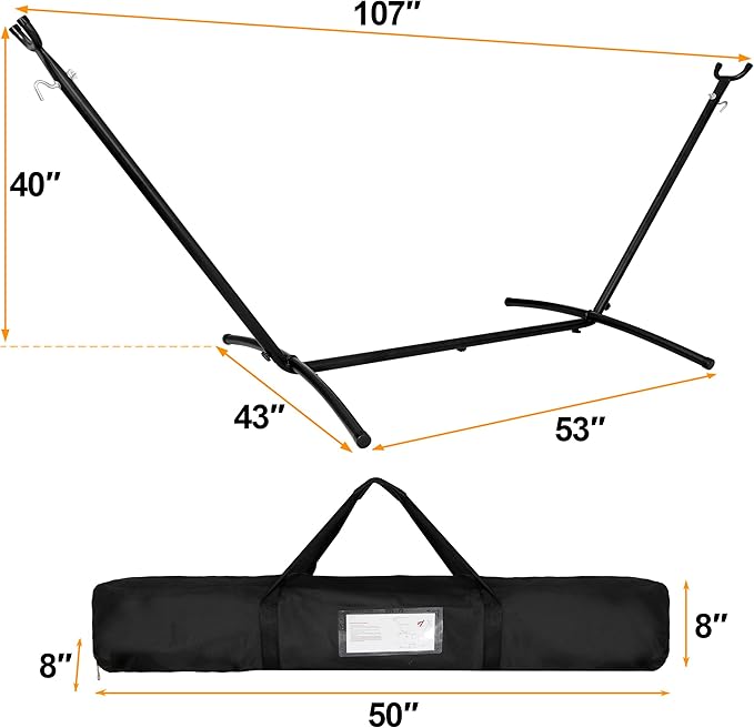 LEMY 9FT Hammock Stand with Carrying Case for Camping Garden Space Saving