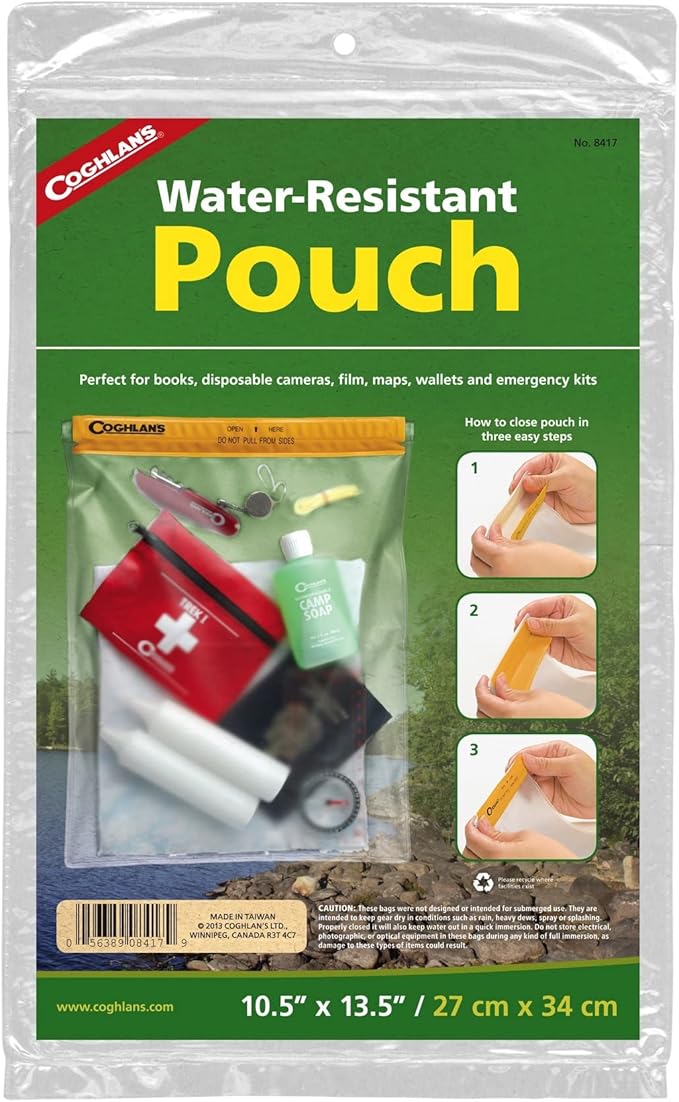 Coghlan's Water Resistant Pouch 10.5x13.5 Large Vinyl Pack Boating (2-Pack)2