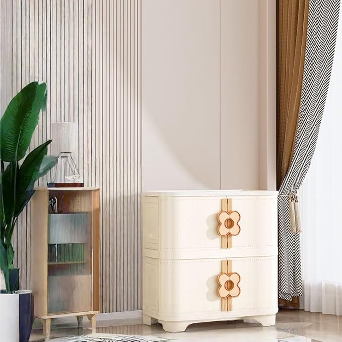 Storage Bins with Lids Stackable Folding Plastic Storage Containers for Home Closet Office Kids Room Clear Doors Magnetic Closure Collapsible Organizer