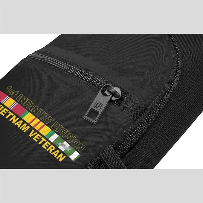 US Army 1st Infantry Division Vietnam Veteran Chest Pack Leisure Shoulder Crossbody Chest Bag