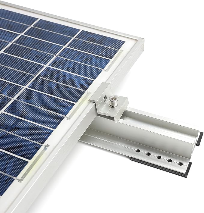 Solar Mounting Kit for Flat Roof and GroundShingle or Metal RoofsMounting Rails Clamps SetComplete DIY Solar Racking Kit for Home InstallationFits Standard 35mm Panel Frames(4) Short 11.8” Rails