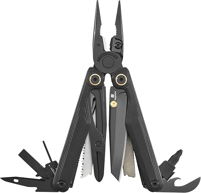 LEATHERMAN Wave Alpha – 16-in-1 Multi-Tool with MagnaCut® Blade G10 Handles &amp Full-Size Scissors Obsidian