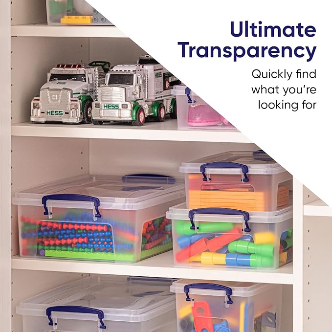 Superio Clear Storage Bins with Lids 22 Quart BPA Free Plastic Containers Transparent Boxes for Organizing Stackable Crates Organizer Totes for Home Office School and Dorm