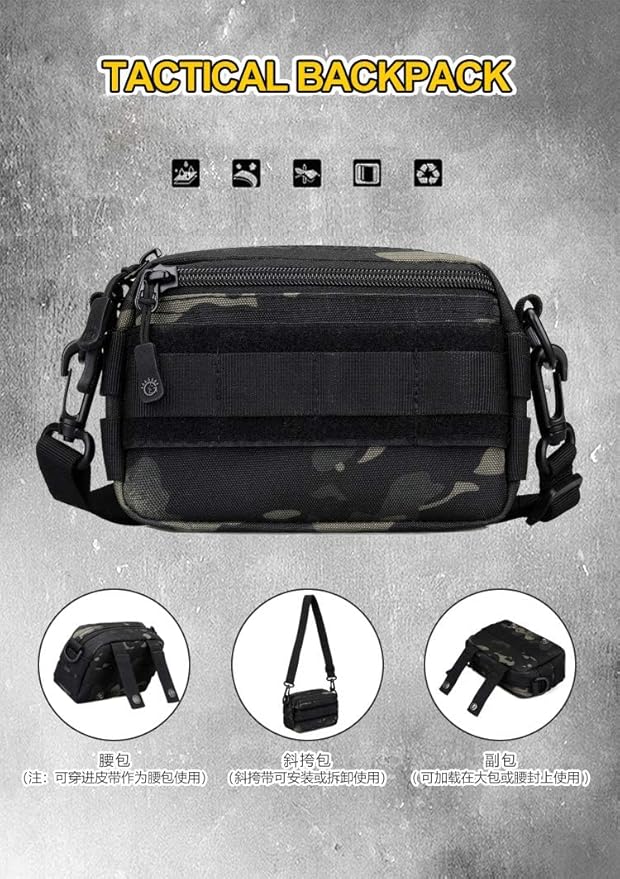 UNISTRENGH Tactical Pouch Molle Mini Modular Admin Pouch for Tactical Vest Chest Waist Pack Utility Tool Pouch Tactical EDC Bag