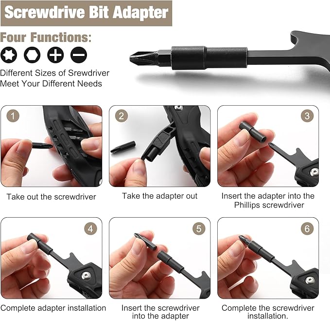 Stocking Stuffers for Adults Men - Gifts for Dad from Daughter Wife 22 in 1 Hardened Stainless Steel Camping Multitool Hammer Hatchet Upgrad Portable Camp Axe Screwdriver Set with Nylon Sheath