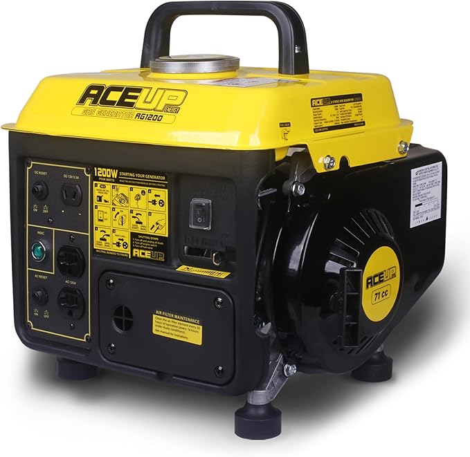 Aceup Energy 1200W Gas Powered Generator Small Portable Generator for Home Use Ultralight EPA &amp CARB Compliant