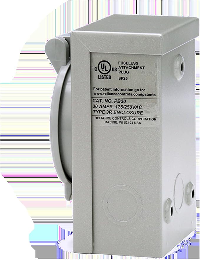 Reliance Controls PB50 50-Amp (CS6375) NEMA 3R Power Inlet BoxGray