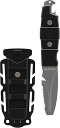GEAR AID Akua Blunt Tip Paddle Knife with Serrated Blade and Quick Release Sheath Titanium-Coated 3” Blade