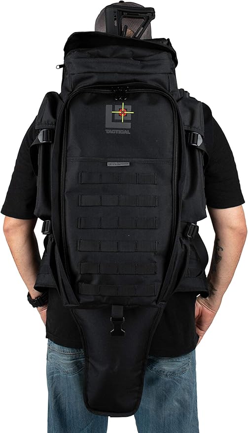 Levy's Outdoor 46 Inch Military Tactical Rifle Backpack with MOLLE Webbing (LVO-BPTRB-46-BLK) Black Large