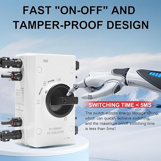 IP66 Waterproof Solar PV DC Quick Disconnect Switch 1000V 64A Solar Panel Disconnect Switch with Connector for Off/On-Grid Systems RV &amp Boats