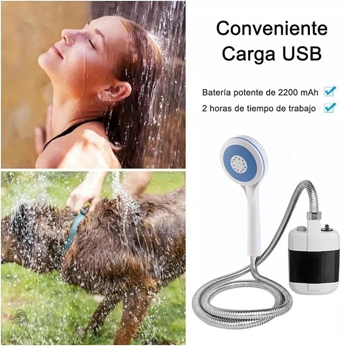 Portable Shower ABS Electric Battery Powered Camping Shower Pump for Outdoor Use