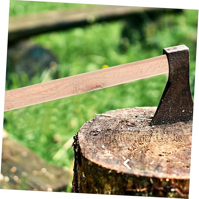 2pcs Wooden Hatchet Handle Replacement for Camping Axe Flat Handle Carving Axe Easy Installation