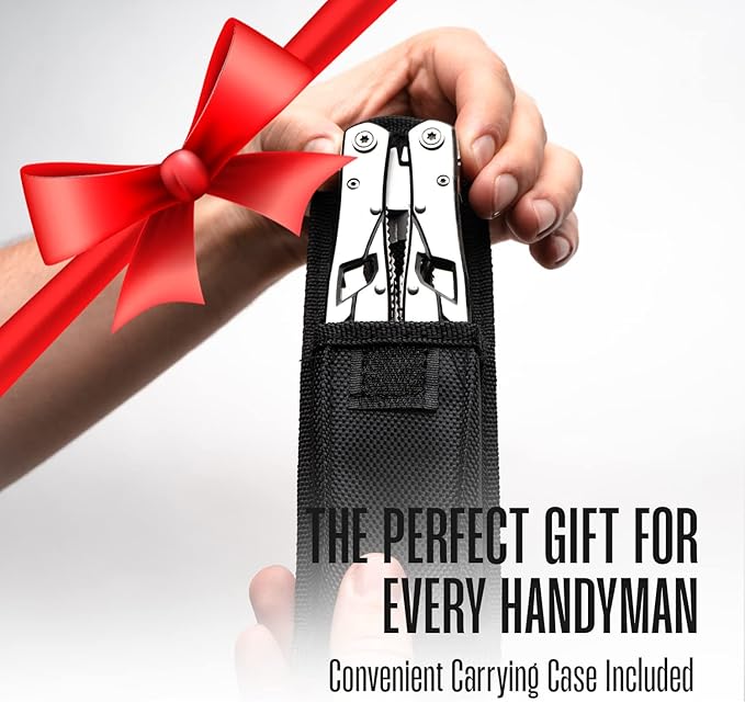 Multitool Plier - 12 In 1 Stainless Steel Pocket Multi Tool With Durable Sheath For Camping Survival Gear - Safety Locking Camping Accessories With Cutter Bottle Opener Screwdriver by Hayvenhurst