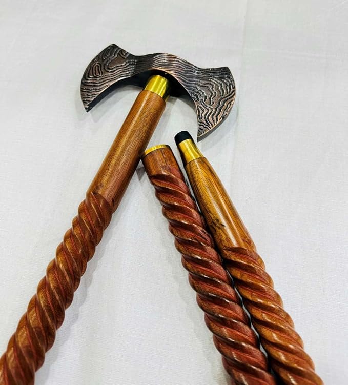Handmade Carbon Steel Double Headed Axe Viking Axe Ragnar Axe Battle Axe Gift for him