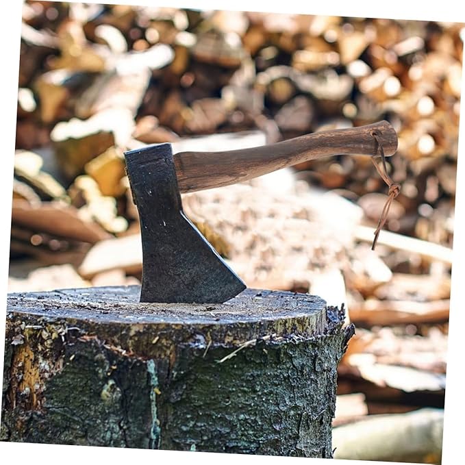 2pcs Mini Axe Replacement Wooden Handle Ergonomic Wood Grip for Camping Gardening and Firewood Cutting Short Axe Handle Natural Hardwood Design