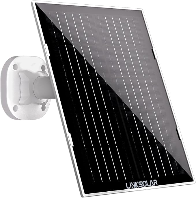 Solar Panel for Ring Security Camera Doorbell Outdoor 8W Solar Panels Charger with Micro USB DC &amp USB-C Port for Rechargeable Battery Camera IP65 9.8ft Cable 360°Adjustable Bracket
