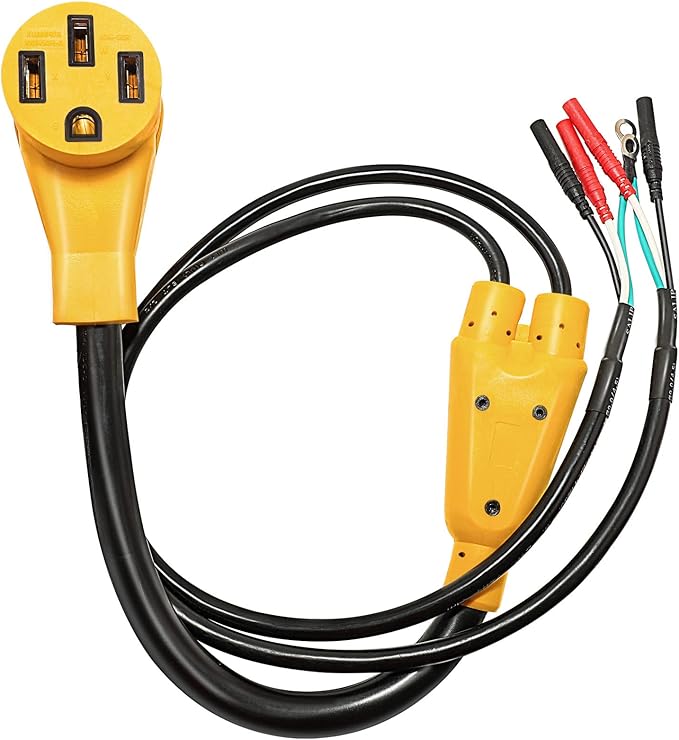 MECMO 50 Amp Parallel Cord Kit for Generator 120V 50A RV (14-50R) cUL Listed Inverter Generator Parallel Connection Kit for Combine Power with Two Inverter Generators Cord