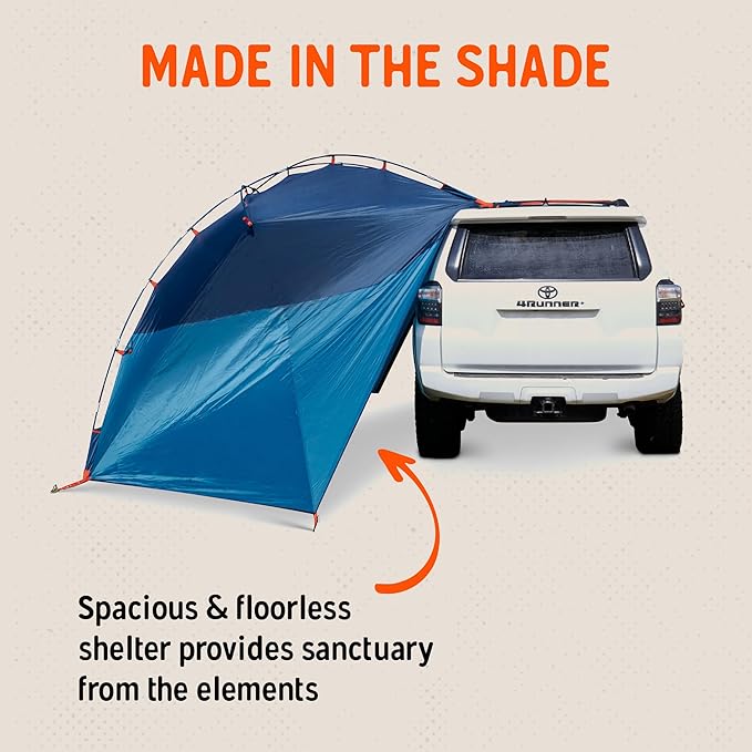 Kelty Highroads Overlanding Shelter - Universal Mount Car Camping Tent with Large Zippered Entry Aluminum Frame Adjustable Walls and Windows UV Protection Rainproof Stuff Duffel Included 2024