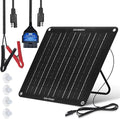 ECO-WORTHY Upgraded OBDII 10W Solar Battery Trickle Charger Maintainer 12V Waterproof Solar Panel Trickle Charger Kit with Portable Stand for Car Truck Boat Mower RV Trailer ATV Marine Battery