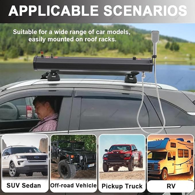 Portable Pressure Water Tank with Electric Air Pump for Solar Camping Shower Car Wash and Outdoor Adventures (20L)