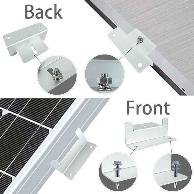 D&ampONEHOS Solar Panel Mounting Z Brackets Lightweight Aluminum Corrosion-Free Construction for RVs Trailers Boats Yachts Wall and Other Off Gird Roof Installation 16 Units per Set