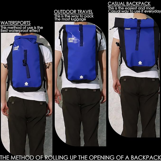 Dry Bags Waterproof Backpack Waterproof backpack for Water sportsboatingFloatinghiking camping and other outdoor activities 25L.(Blue)