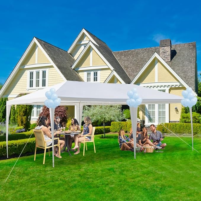 Outdoor Gazebo Canopy Wedding Party Tent Camping Shelter Commercial Instant Shelter Waterproof Tent with Removable Side Walls (10'x20' Without Sides)