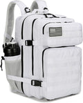 45L Tactical Assault Backpack 3 day assault pack with Molle Waterproof backpack Rucksack for Tactical Backpacks (White)