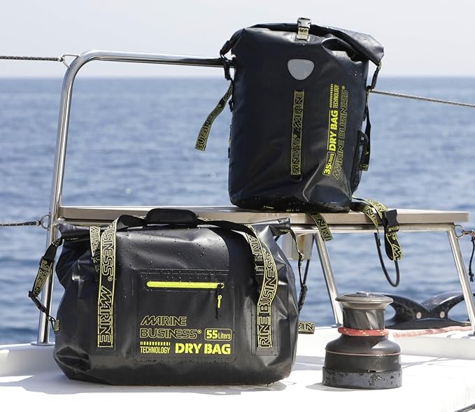 Waterproof 25L Roll Top Packsack IPX6 Dry Bag Blue black Black