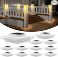 T-SUN Solar Post Cap Lights 4x4 Deck Post Solar Powered Lights 12 Packs IP65 Waterproof Outdoor for Stairs Steps Railings Vinyl &amp Wood Fence Tops Yard Patio Auto Dusk to Dawn (Warm White)