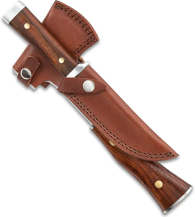 Timber Wolf Expedition Set | 5 1/2 Knife Blade | 10 Knife Overall | 4 1/4 Axe Head | 11 Axe Overall | Wooden Handles | 1055 Carbon Steel | Includes Premium Dual Leather Sheath