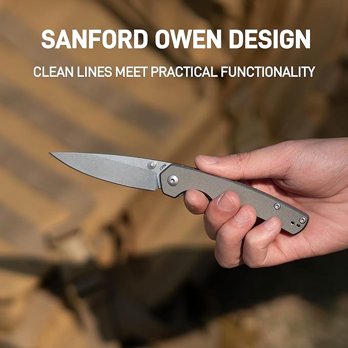 CJRB Kain Pocket Knife 2.95'' AR-RPM9 Steel Blade Aluminum Handle Small EDC Knife with Pocket Clip for Camping Hiking Survival Designed by Sanford Owen(J1956)