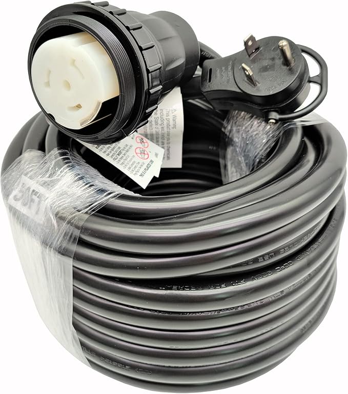 Parkworld RV 30A to Marine Shore Power 50A Extension Cord Adapter TT-30P to SS2-50R (50FT)