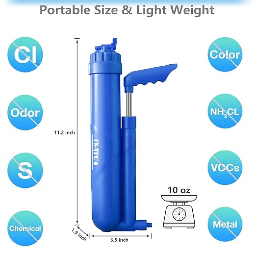 FS-TFC 6-Stage Portable Water Filter 0.01 Micron UF and CTO Improving Tastes Water Purifier Survival Gear 1.5L/Min Fast Flow for Hiking Camping Travel and Emergency Preparedness