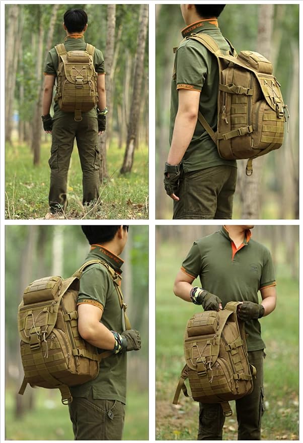UNISTRENGH 40L Military Tactical Backpack MOLLE Assault Daypack Pack Gear Rucksack Large WR Bag Sport Outdoor for Hunting Camping Trekking CP Camouflage