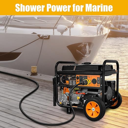 NEMA L14-30P to SS2-50R Twist Lock RV Marine Shore Power Generator Adapter Plug 30 Amp 4 Prong Generator L14-30P Male to 50 Amp Marine Shore Power SS2-50R Receptacle 125/250V ETL Listed