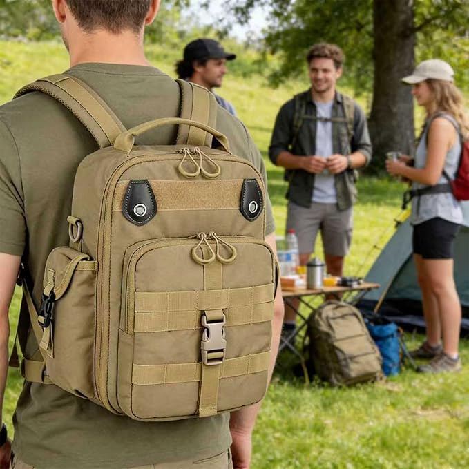 18L Tactical MOLLE Backpack - Men's Travel Backpacks This EDC Bag Has Multiple Ways to Carry as Backpack Crossbody (Black)
